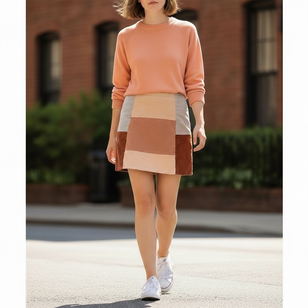 Le Lis Multicolor Patchwork Mini Skirt